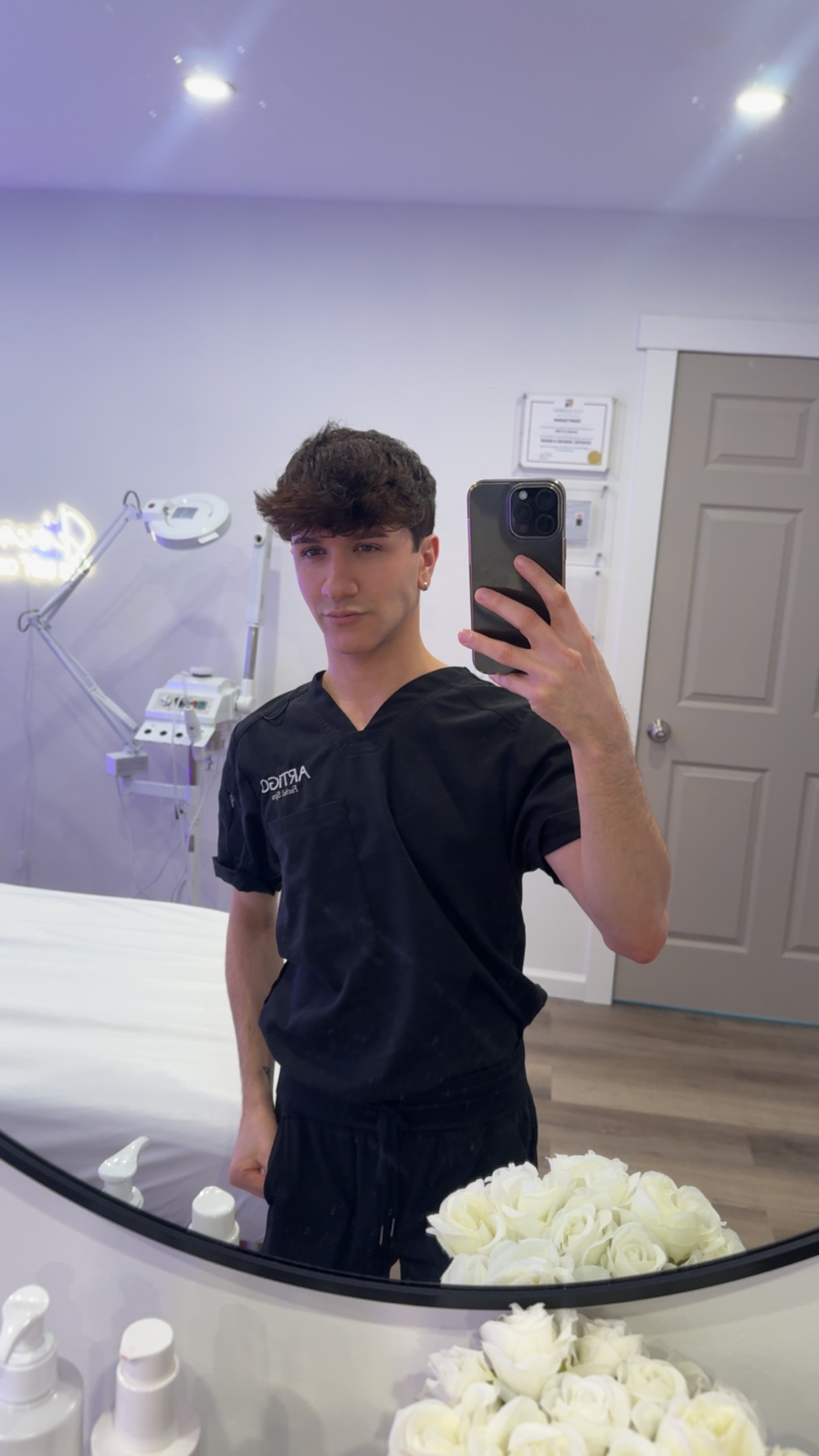 Danny, esthetician and owner of Artigo Facial Spa, in the treatment room